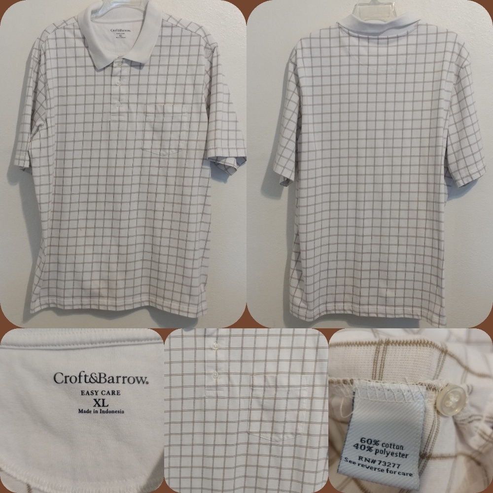 EUC CROFT & BARROW MENS POLO SIZE XL